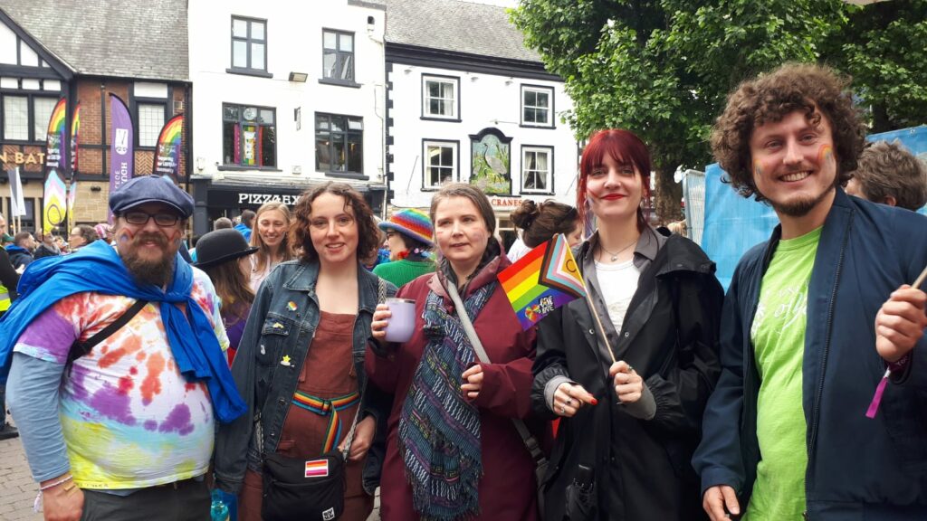 Taking our place in the Sponsor's Section of the Parade in St Sampson's Square